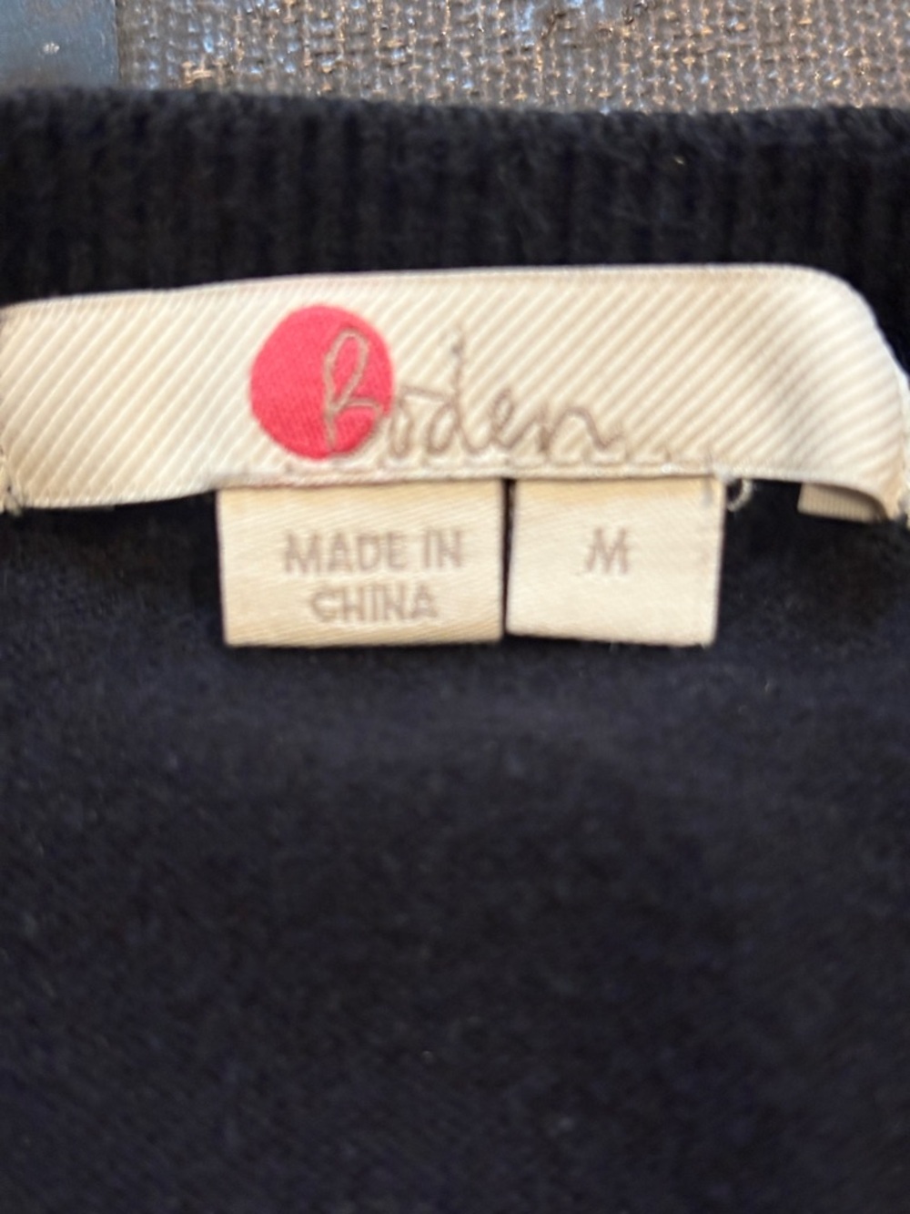 Boden Black V-Neck Sweater with Gold Button Sleeve Detail – Size M - Picture 4 of 7